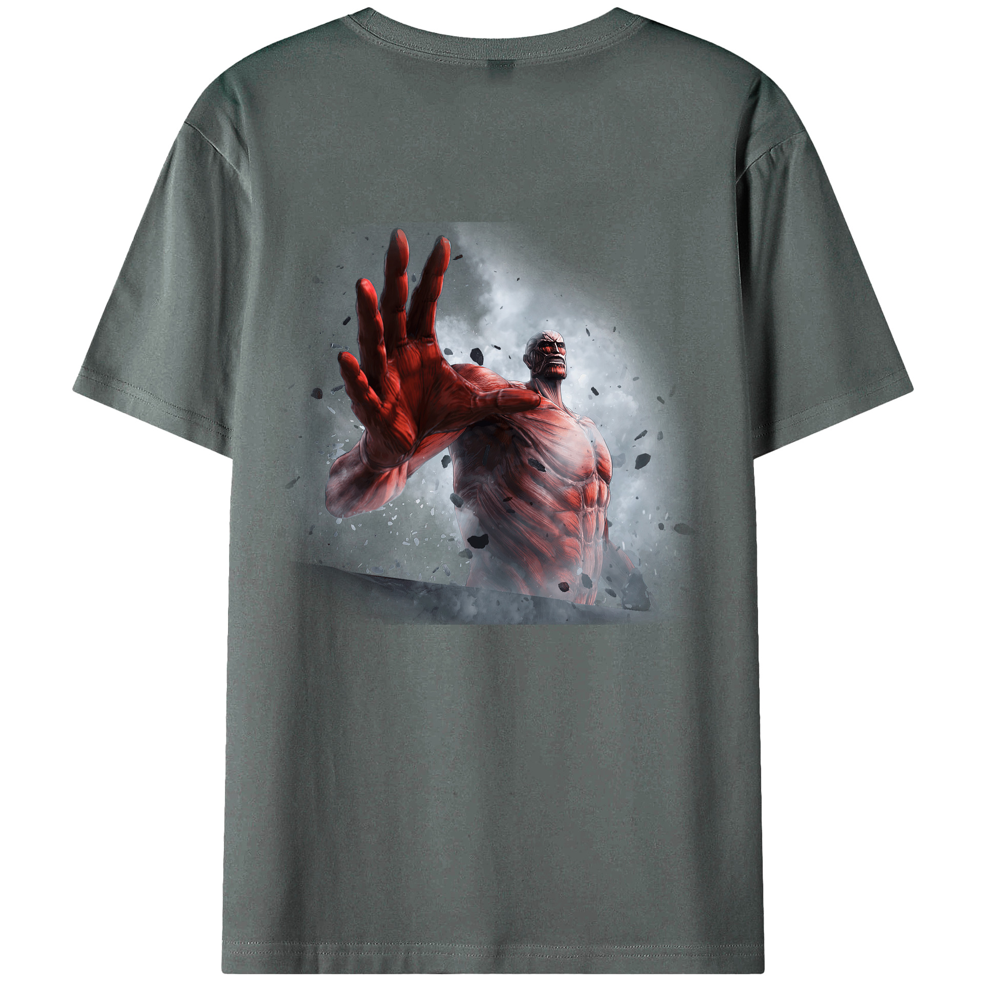 （画像用） 進撃の巨人 Attack on Titan 綿100％ メンズ半袖Tシャツ（バックプリント） 通気性